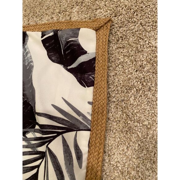 Decorative Pillow Covers 19 x 19 Set of 2 Tropical Palm Leaves Black White Tan - Picture 5 of 7